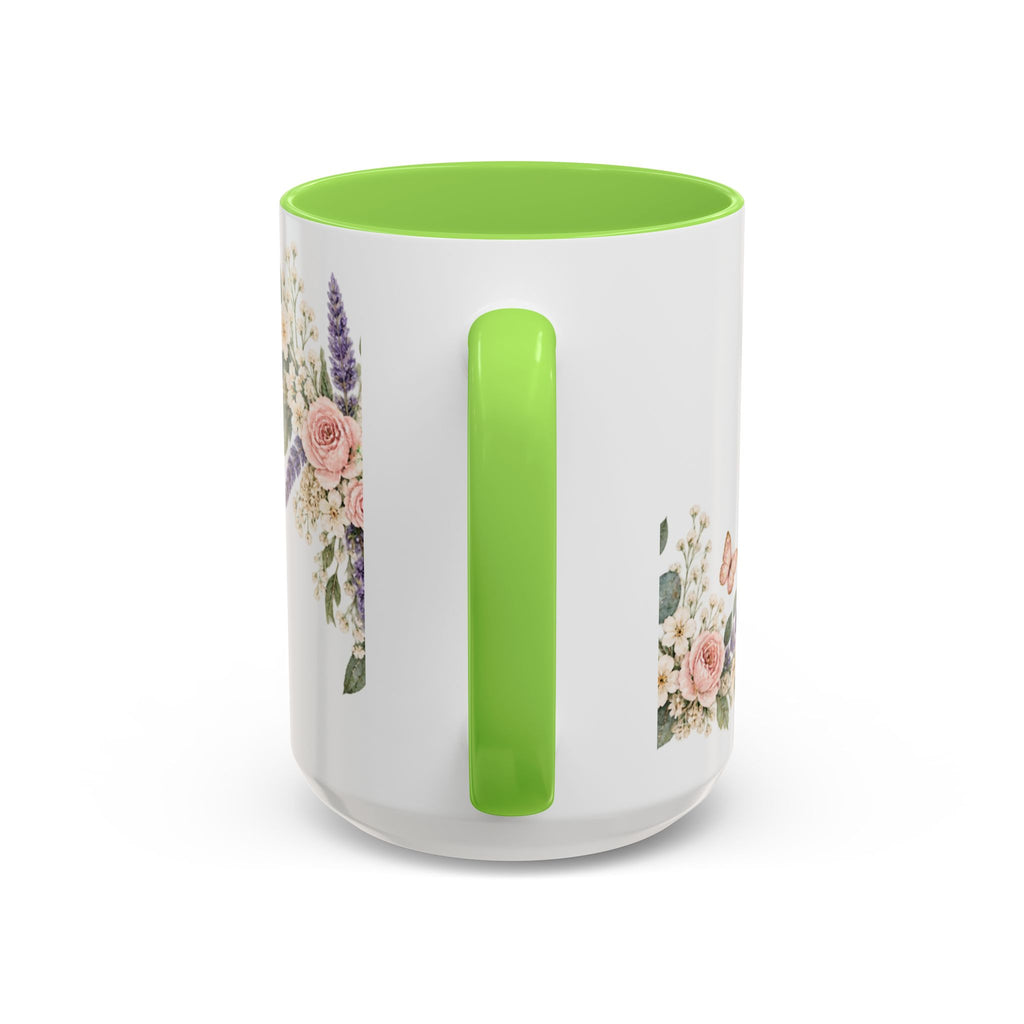 Strength Coffee Mug 15oz | It Grows When You Rise Above Fear | Floral Christian Mug