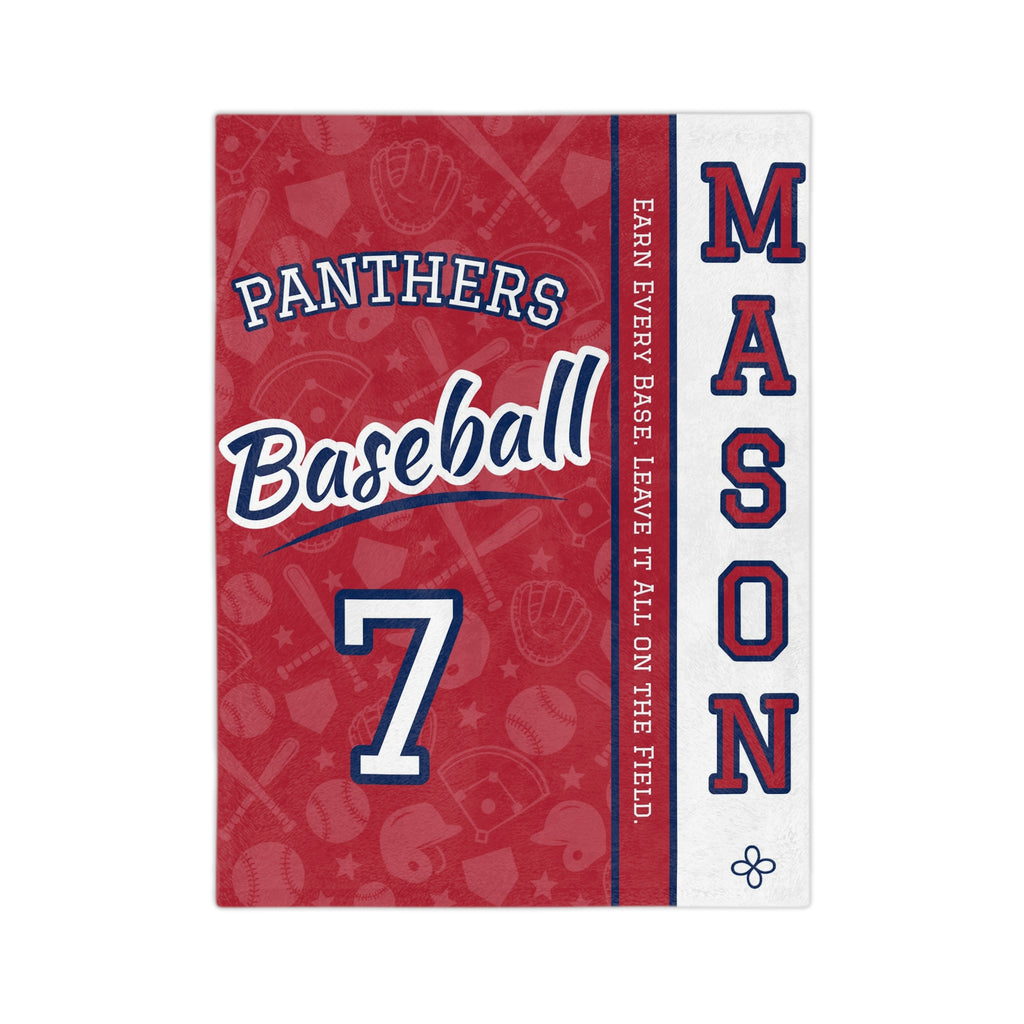 Personalized Baseball Blanket - Varsity Split Design | Custom Team Name, Number or Class Year & Player Name | Baseball Player, Senior Night Gift | Plush Throw