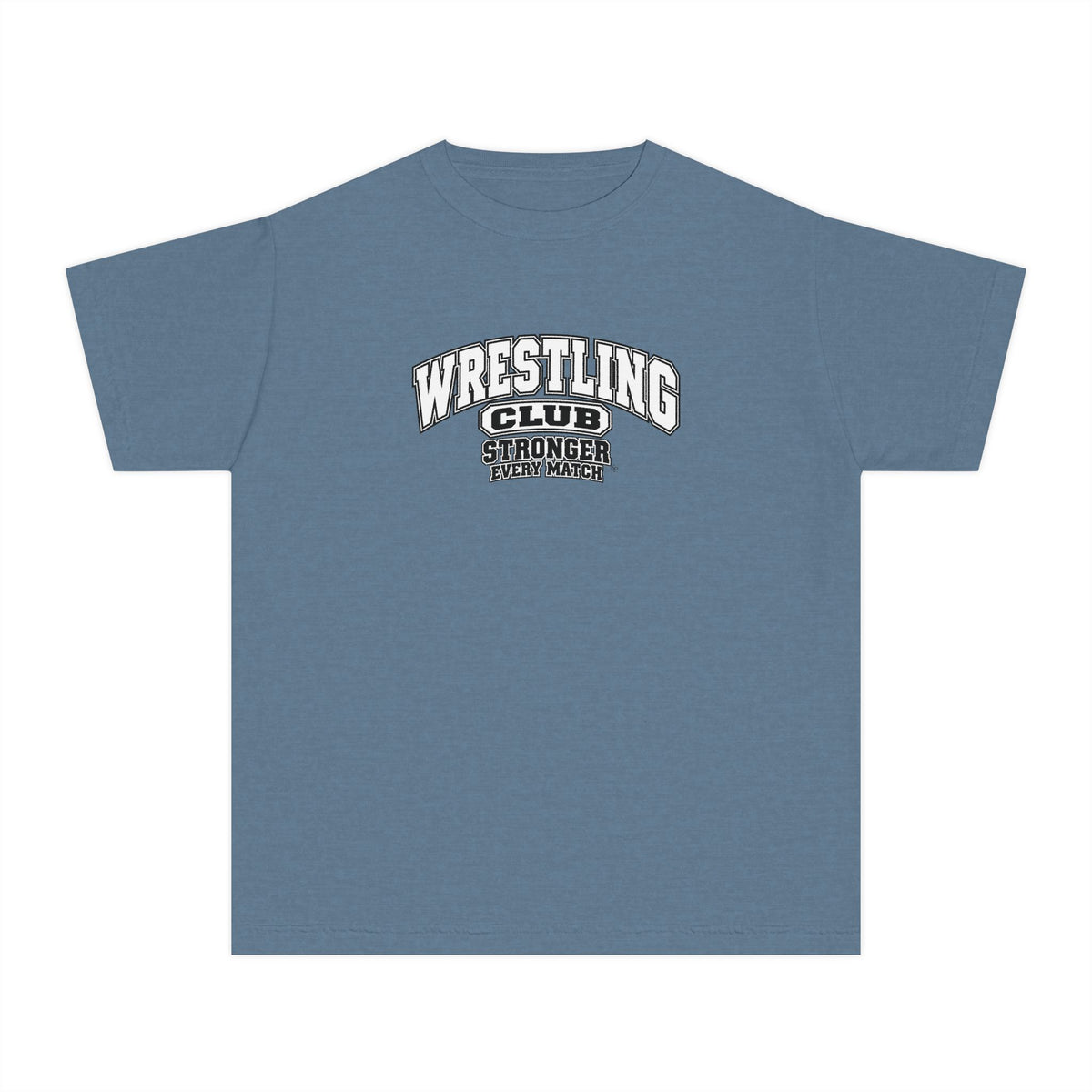 Wrestling Club Youth T-Shirt | Stronger Every Match | Kids Wrestling Comfort Colors Youth Tee