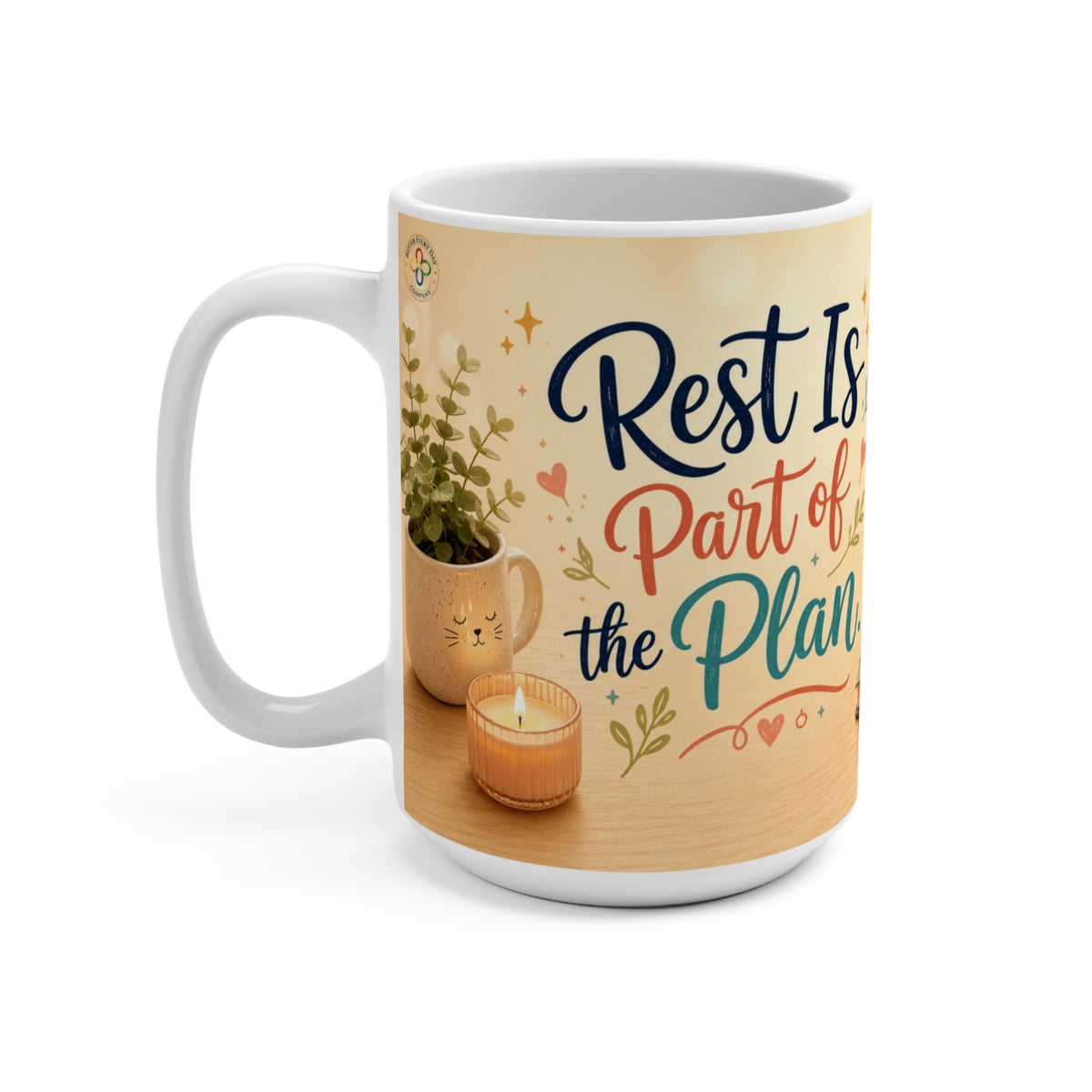 Rest Is Part of the Plan - 15 oz Funny Cat Mug, Coffee Cup