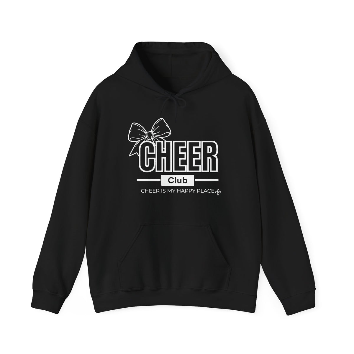 Cheer Club Bow Hoodie | Cheer Bow, Cheer Is My Happy Place | Cheer Gildan Hoodie
