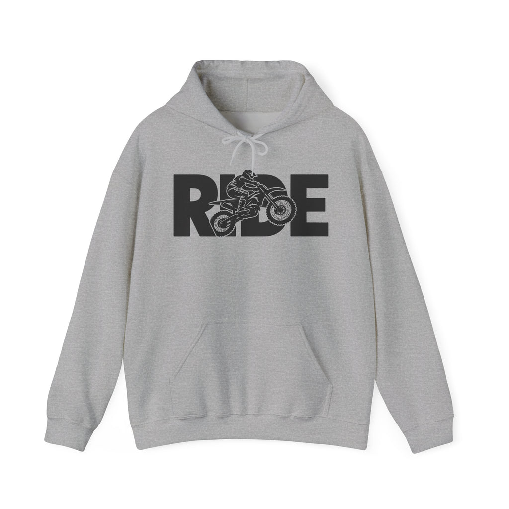 RIDE Dirt Bike Hoodie | Dirt Bike Rider Graphic | Gildan Hoodie
