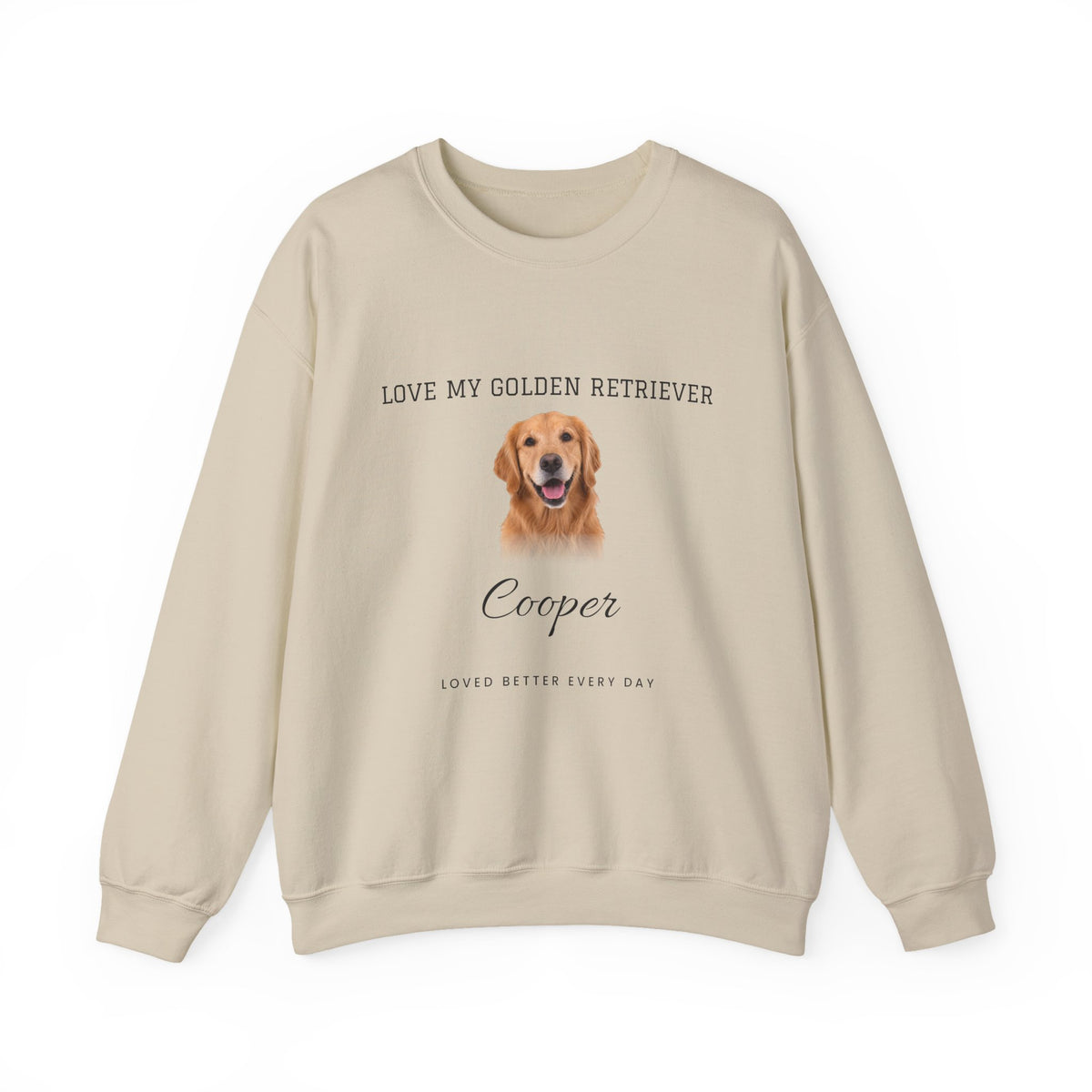 Custom Pet Photo Sweatshirt - Loved Better Every Day | Your Dog or Cat Photo & Name | Love My Pack | Rescue Mama | Gildan Sweatshirt