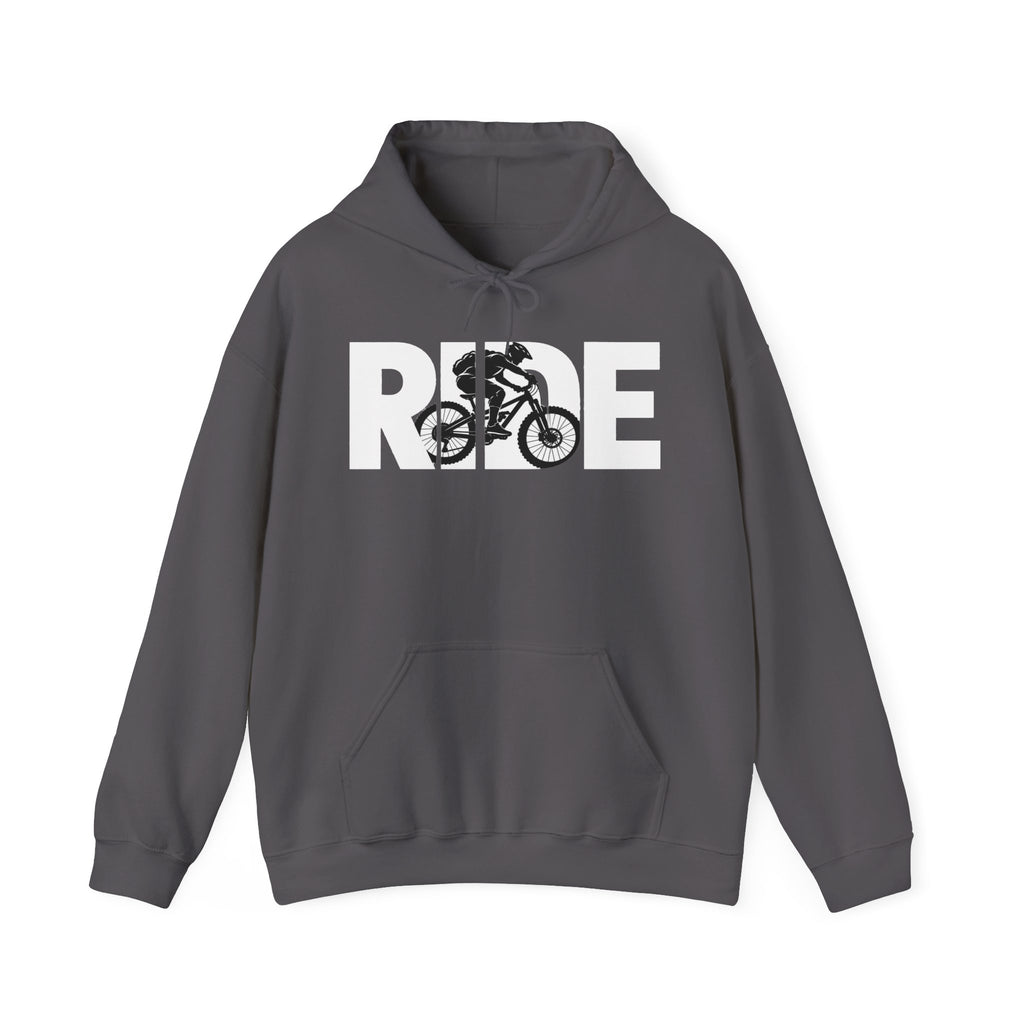 RIDE Mountain Bike Hoodie | Mountain Biker Graphic | Gildan Hoodie