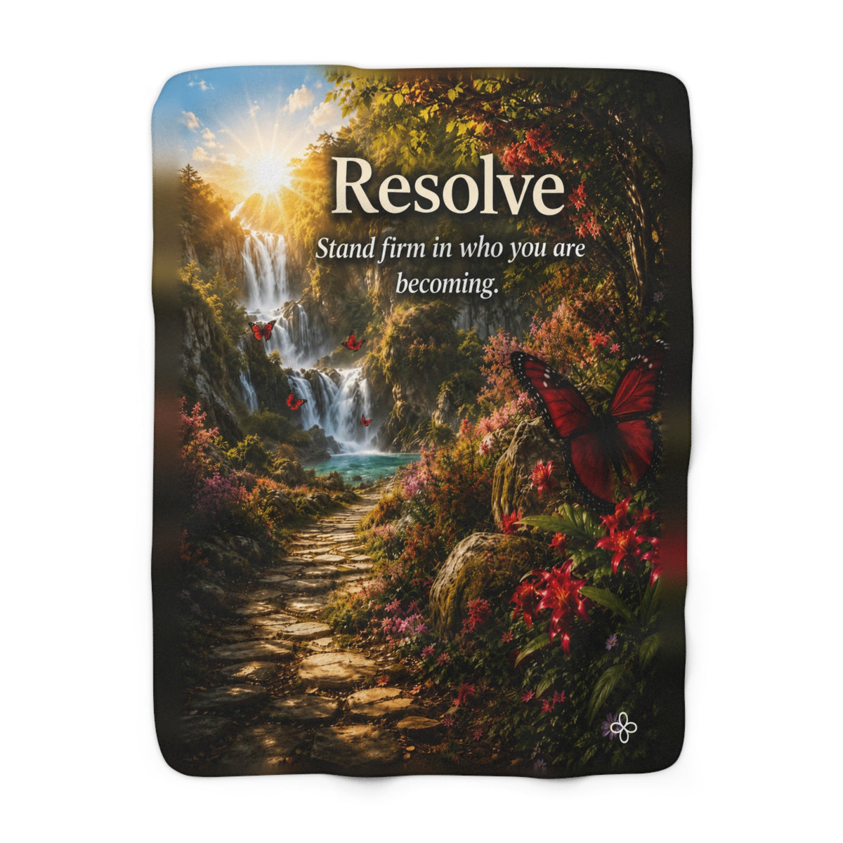 Resolve - Butterfly Motivational Sherpa Blanket | Inspirational Quote Sherpa Fleece Throw | Uplifting Gift | Better Every Day