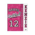 Personalized Softball Blanket - Varsity Split Design | Custom Team Name, Number or Class Year & Player Name | Softball Player, Senior Night Gift | Plush Throw