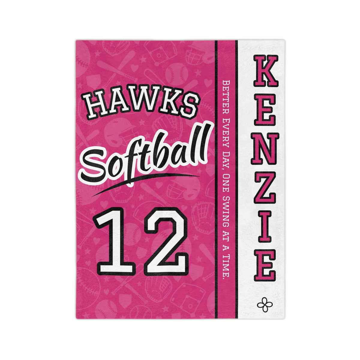 Personalized Softball Blanket - Varsity Split Design | Custom Team Name, Number or Class Year & Player Name | Softball Player, Senior Night Gift | Plush Throw