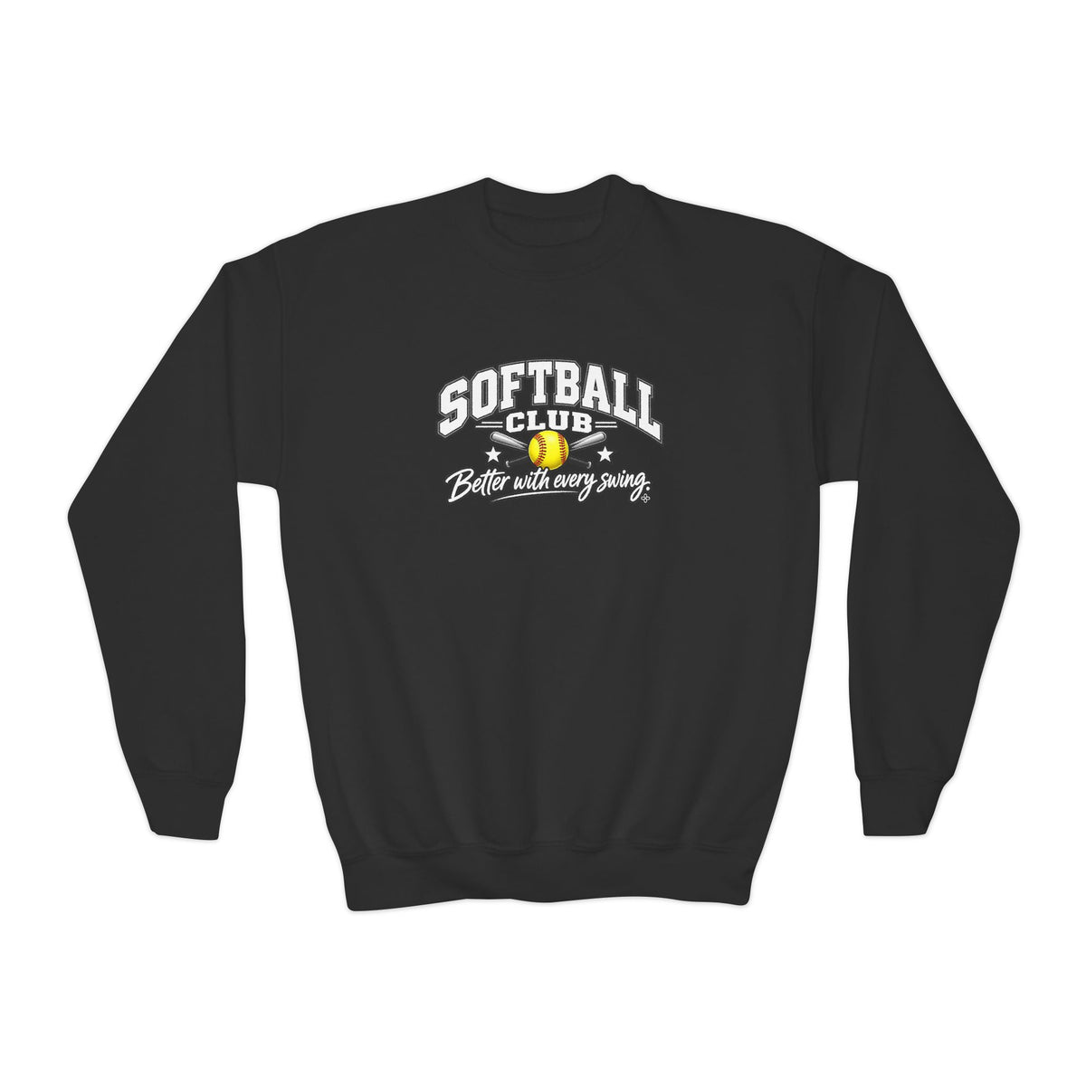 Softball Club Youth Sweatshirt | Better With Every Swing | Girls Softball Youth Crewneck