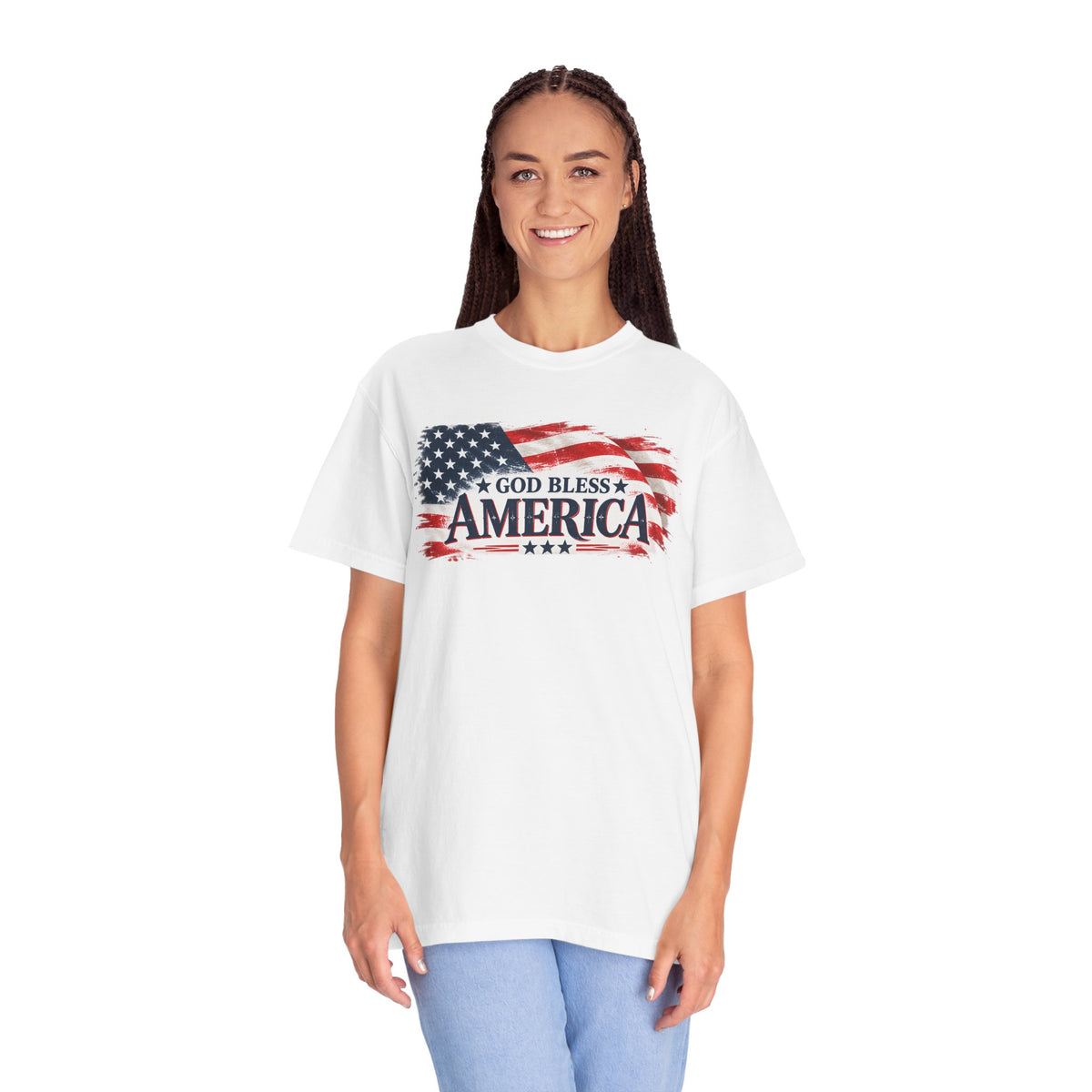 God Bless America T-Shirt - Patriotic American Flag Tee for 4th of July