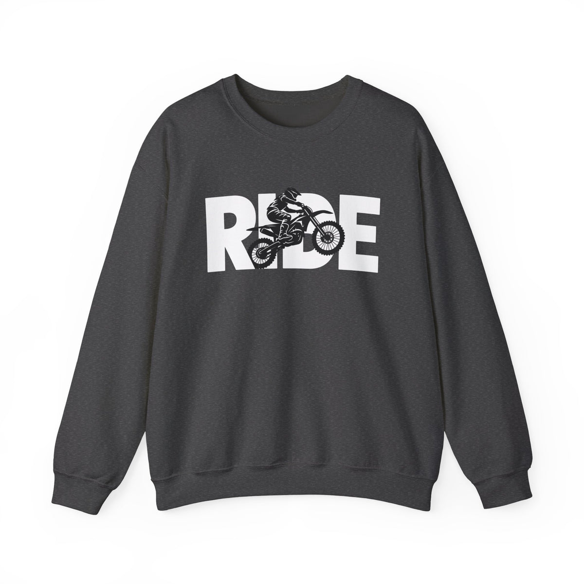 RIDE Dirt Bike Sweatshirt | Dirt Bike Rider Graphic | Gildan Crewneck
