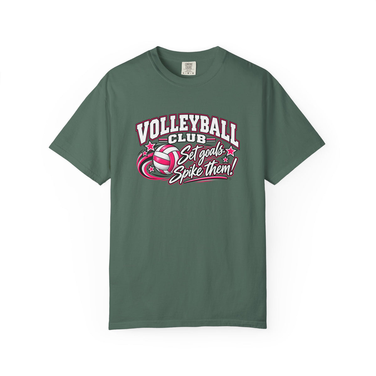 Volleyball Club T-Shirt | Set Goals, Spike Them | Volleyball Comfort Colors Tee