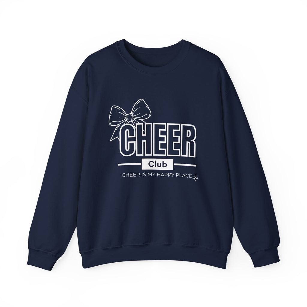 Cheer Club Bow Sweatshirt | Cheer Bow, Cheer Is My Happy Place | Cheer Gildan Crewneck