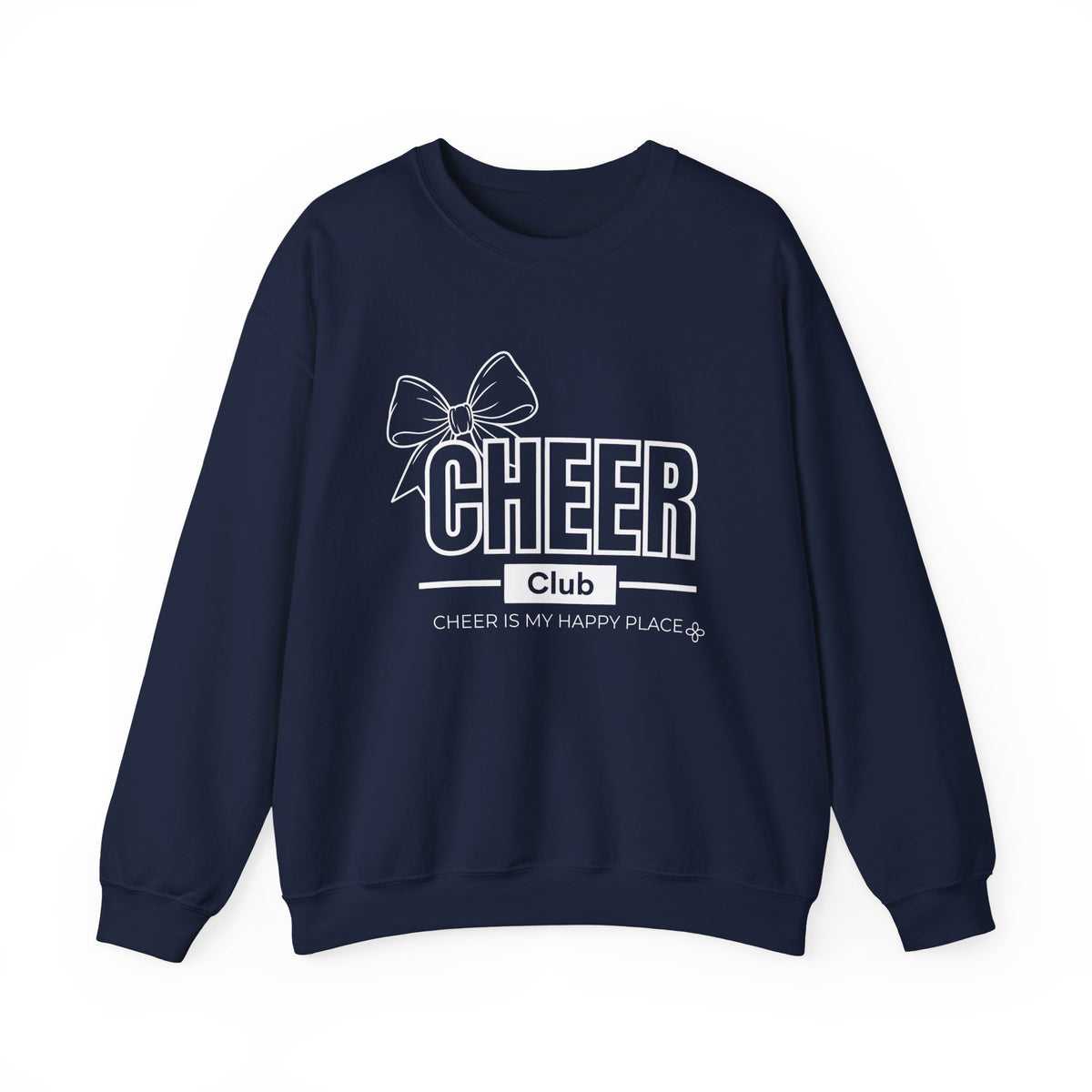 Cheer Club Bow Sweatshirt | Cheer Bow, Cheer Is My Happy Place | Cheer Gildan Crewneck