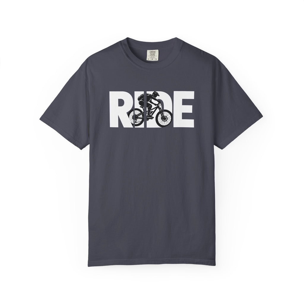 RIDE Mountain Bike T-Shirt | Mountain Biker Graphic | Comfort Colors Tee