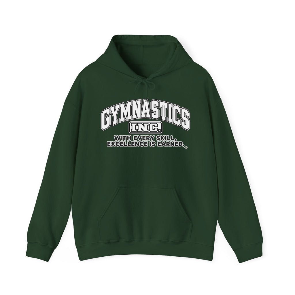 Gymnastics Inc. Hoodie | With Every Skill, Excellence Is Earned | Gymnastics Gildan Hoodie
