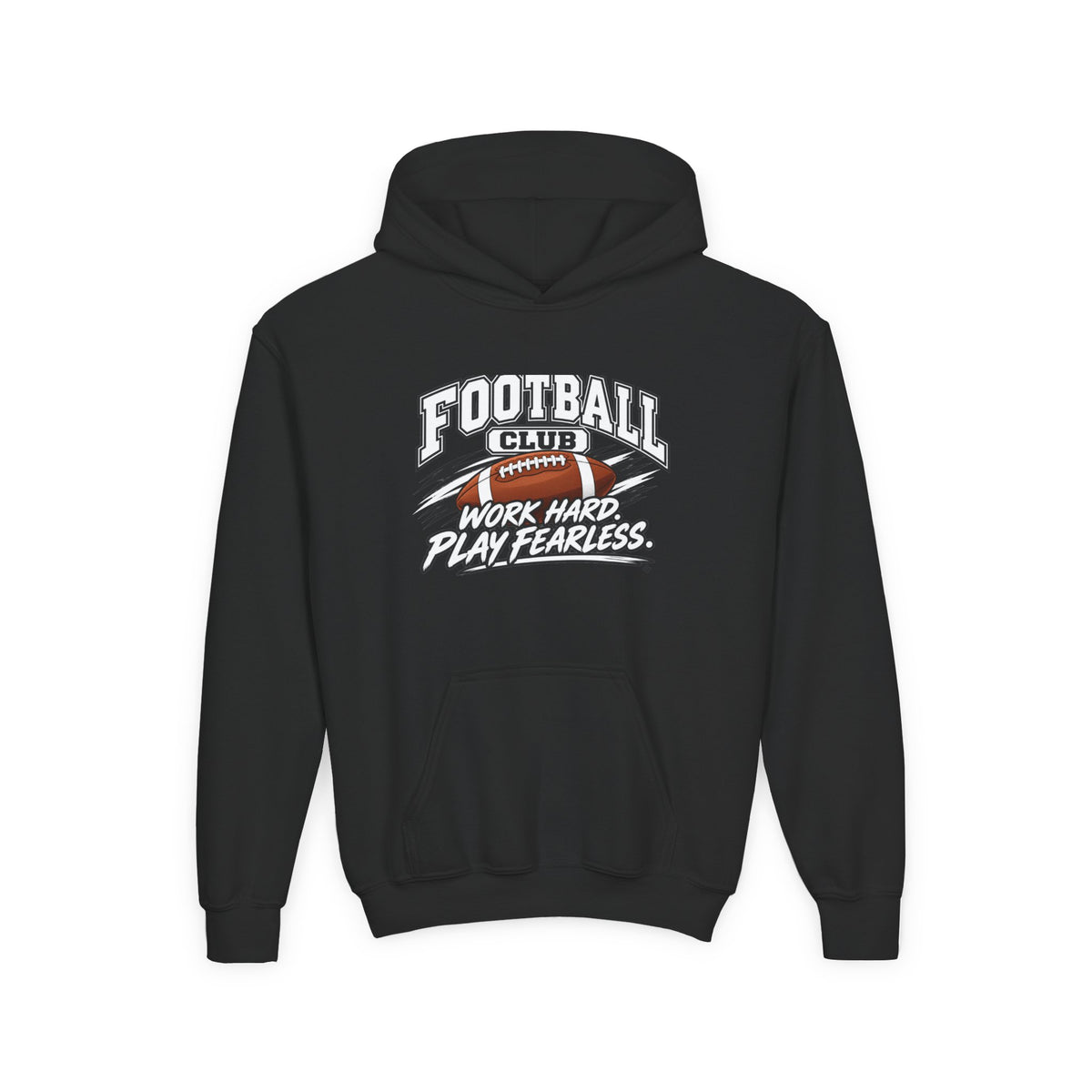 Football Club Youth Hoodie | Work Hard, Play Fearless | Kids Football Youth Hoodie