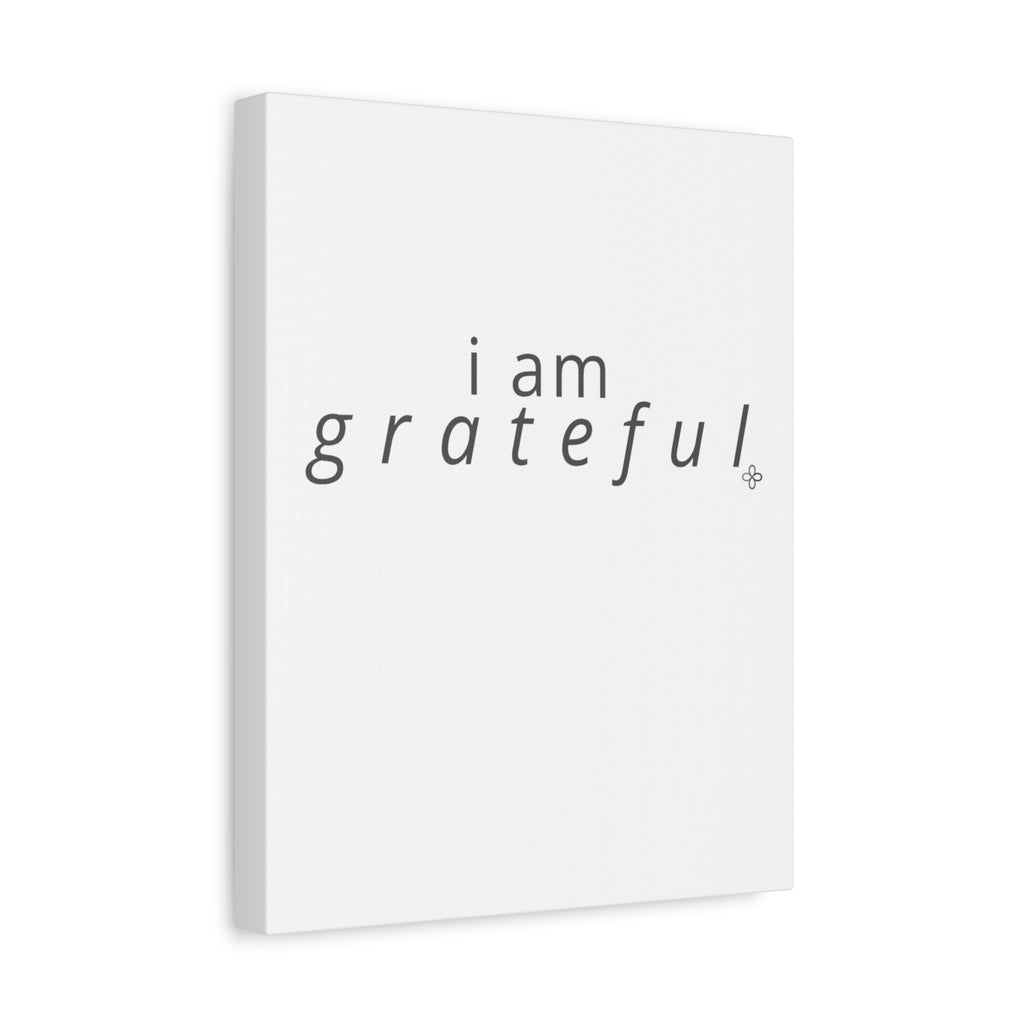Matte Canvas Wall Art "I Am Grateful" — Minimalist Inspirational Quote