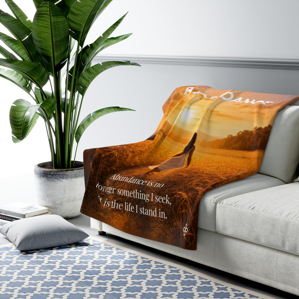 Abundance Motivational Sherpa Blanket | Inspirational Quote Sherpa Fleece Throw | Uplifting Gift | Better Every Day