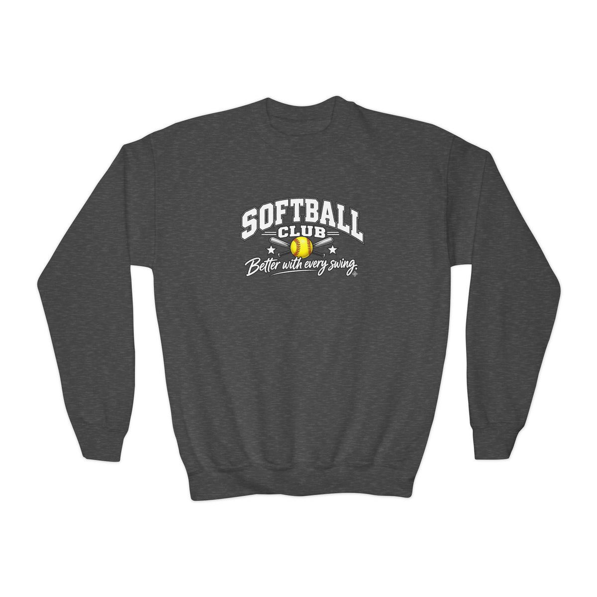 Softball Club Youth Sweatshirt | Better With Every Swing | Girls Softball Youth Crewneck