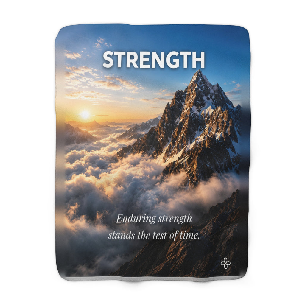 Strength Motivational Sherpa Blanket | Inspirational Quote Sherpa Fleece Throw | Uplifting Gift | Better Every Day