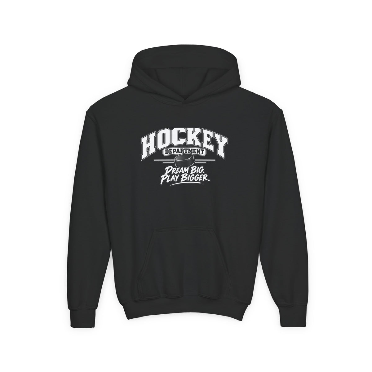 Hockey Department Youth Hoodie | Dream Big, Play Bigger | Kids Hockey Youth Hoodie