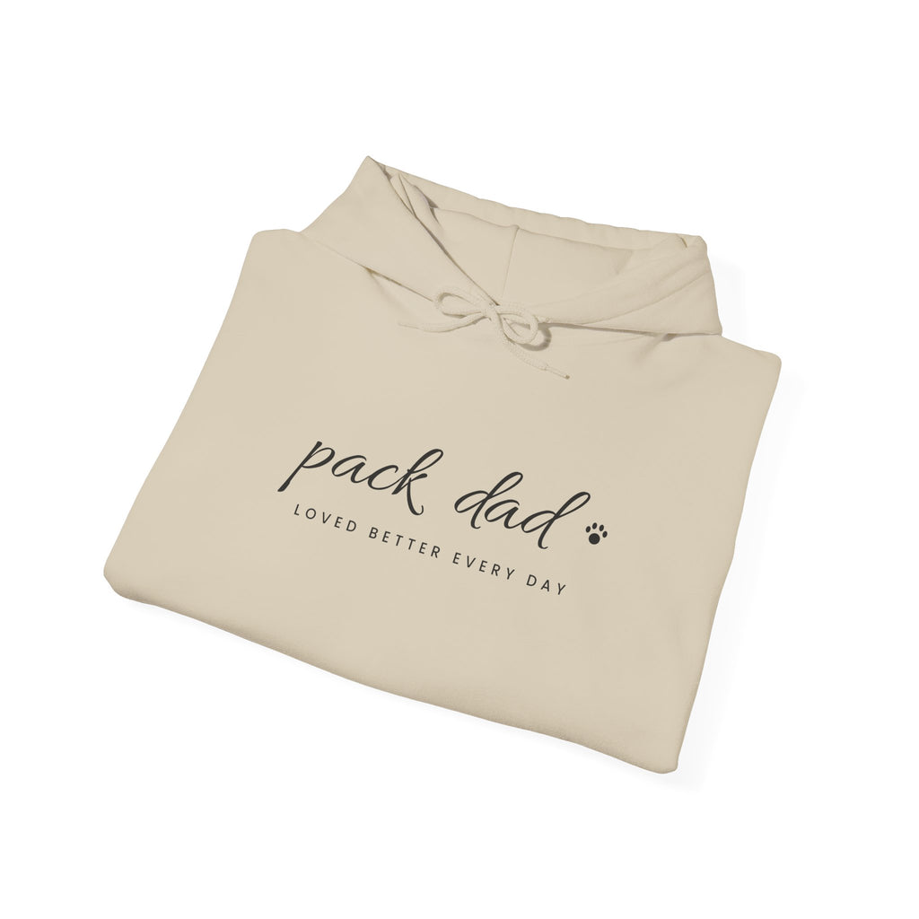 Personalized Pack Dad Hoodie - Loved Better Every Day | Pet Names on Sleeve | Choose Your Style | Custom Pet Dad Gift | Gildan Hoodie