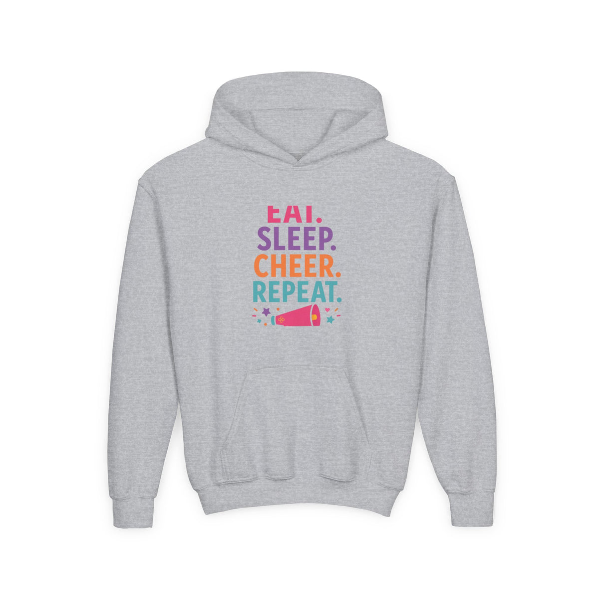Eat Sleep Cheer Repeat Youth Hoodie | Cheerleader Gift | Girls Cheer Youth Hoodie