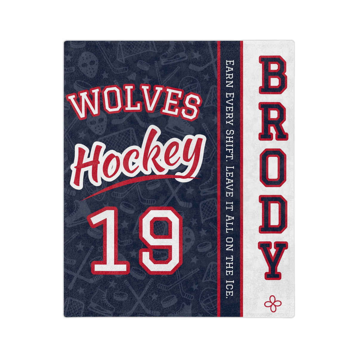 Personalized Hockey Blanket - Varsity Split Design | Custom Team Name, Number or Class Year & Player Name | Hockey Player, Senior Night Gift | Plush Throw