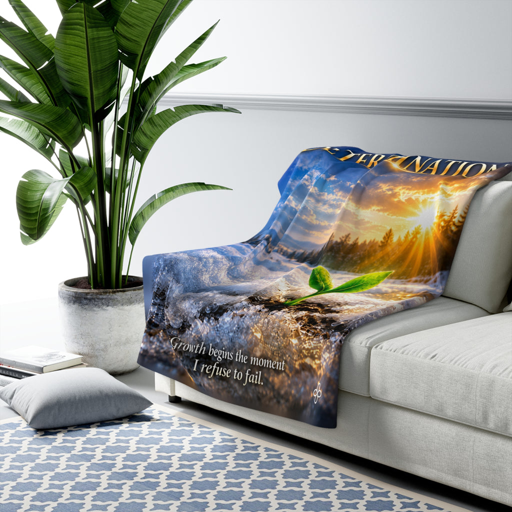 Determination Motivational Sherpa Blanket | Inspirational Quote Sherpa Fleece Throw | Uplifting Gift | Better Every Day