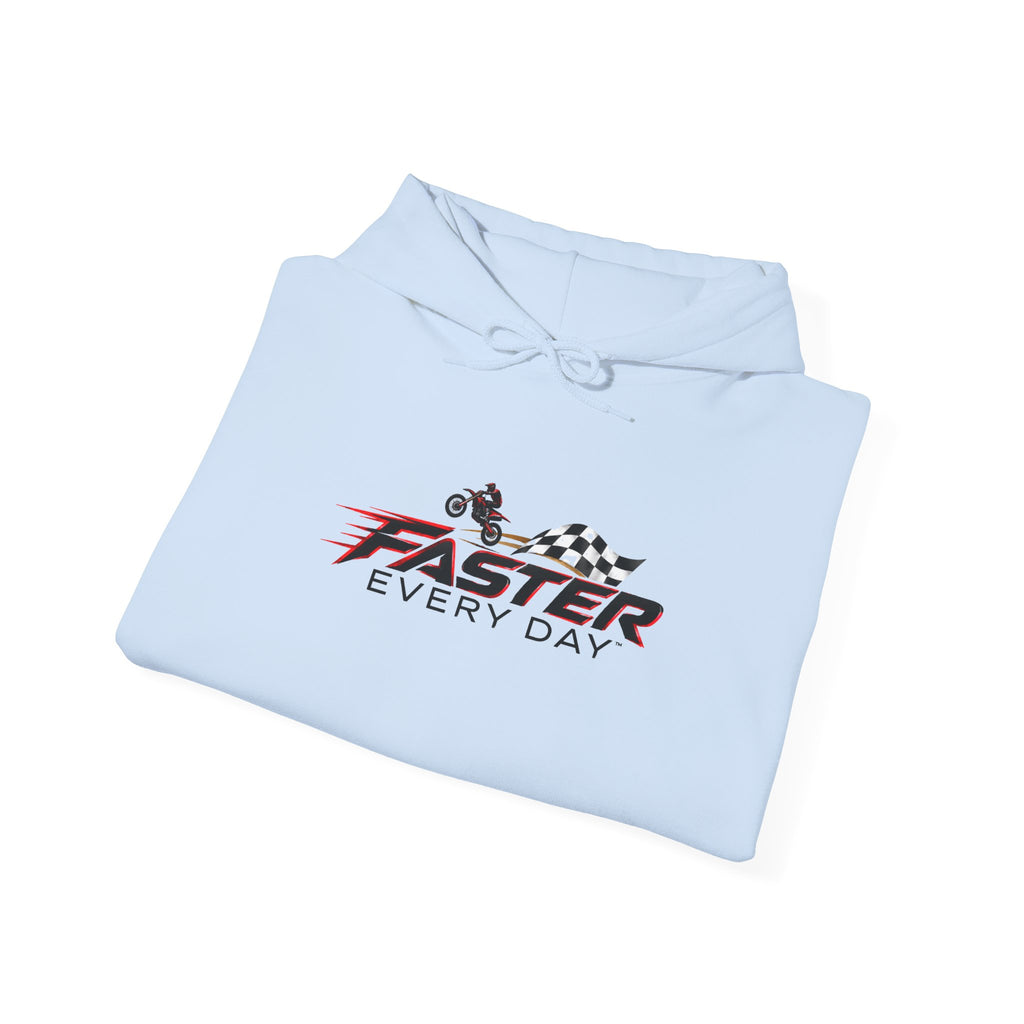 Faster Every Day Dirt Bike Checkered Flag Logo Hoodie | Motocross Gift | Gildan Hoodie