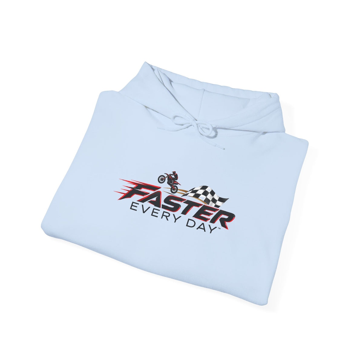 Faster Every Day Dirt Bike Checkered Flag Logo Hoodie | Motocross Gift | Gildan Hoodie