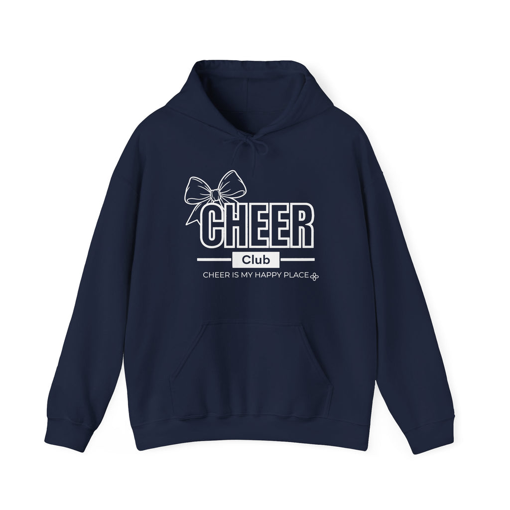 Cheer Club Bow Hoodie | Cheer Bow, Cheer Is My Happy Place | Cheer Gildan Hoodie