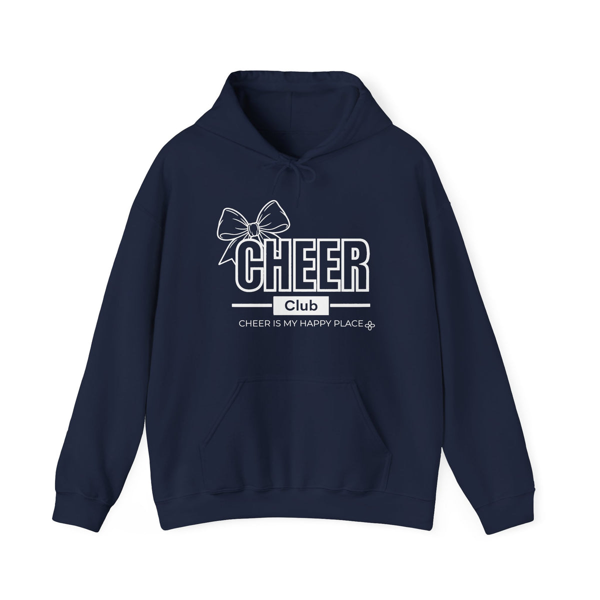 Cheer Club Bow Hoodie | Cheer Bow, Cheer Is My Happy Place | Cheer Gildan Hoodie