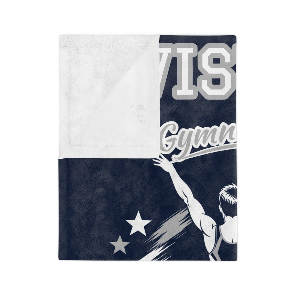 Personalized Boy Gymnastics Blanket - Player Spotlight Design | Custom Team Name, Class Year & Gymnast Name | 2 Styles, Your Team Colors | Plush Throw