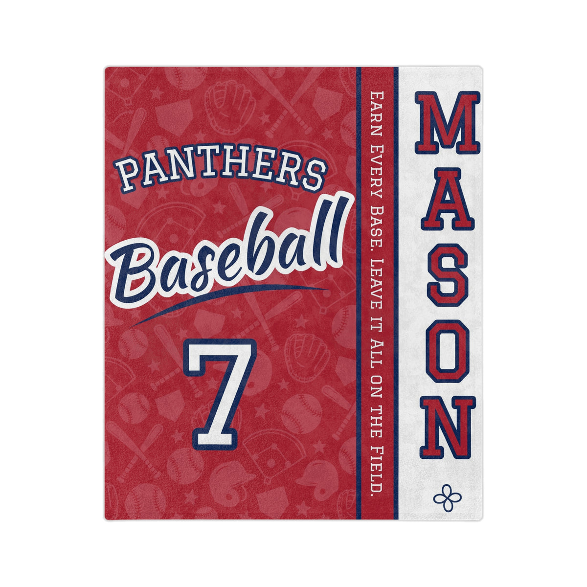 Personalized Baseball Blanket - Varsity Split Design | Custom Team Name, Number or Class Year & Player Name | Baseball Player, Senior Night Gift | Plush Throw