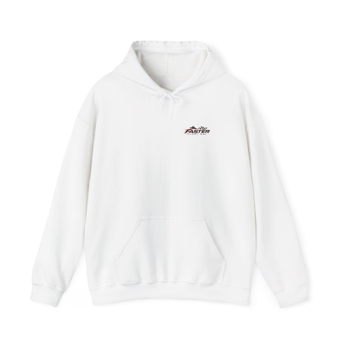 Faster Every Day Go-Kart Racing Hoodie | Driven to Be Better | Front Logo and Back Print | Gildan Hoodie