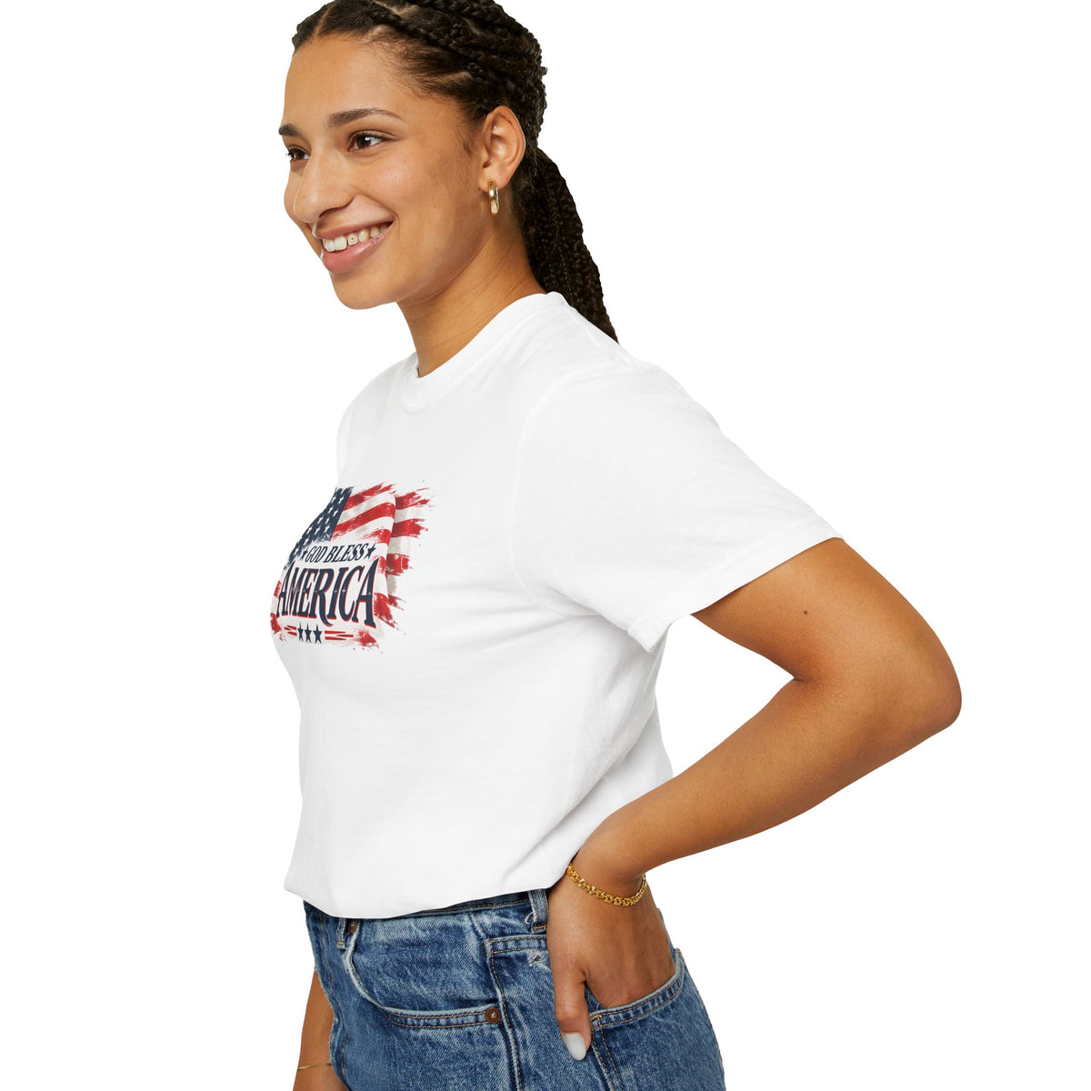 God Bless America T-Shirt - Patriotic American Flag Tee for 4th of July