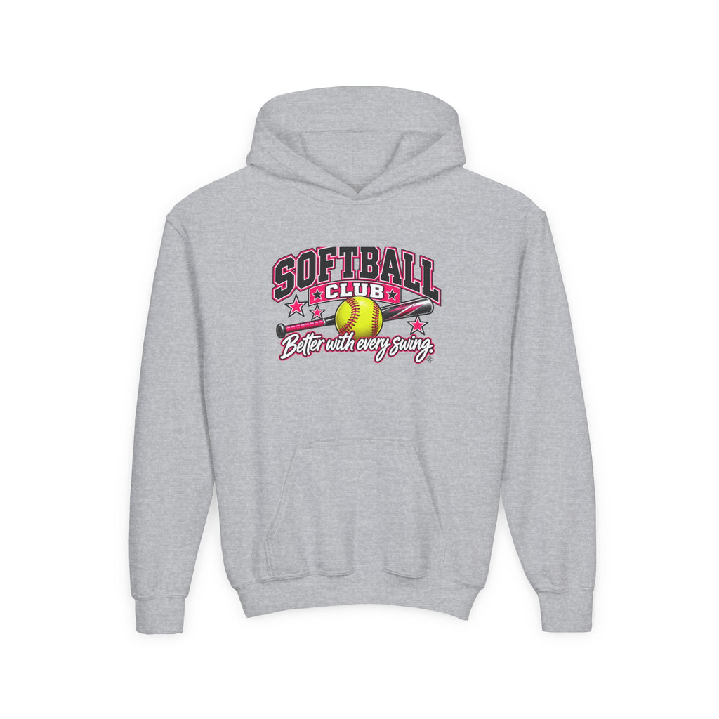 Softball Club Youth Hoodie | Better With Every Swing | Girls Softball Youth Hoodie