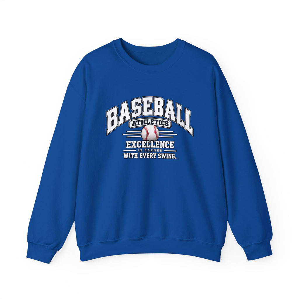 Baseball Athletics Sweatshirt | Excellence Is Earned With Every Swing | Baseball Gildan Crewneck