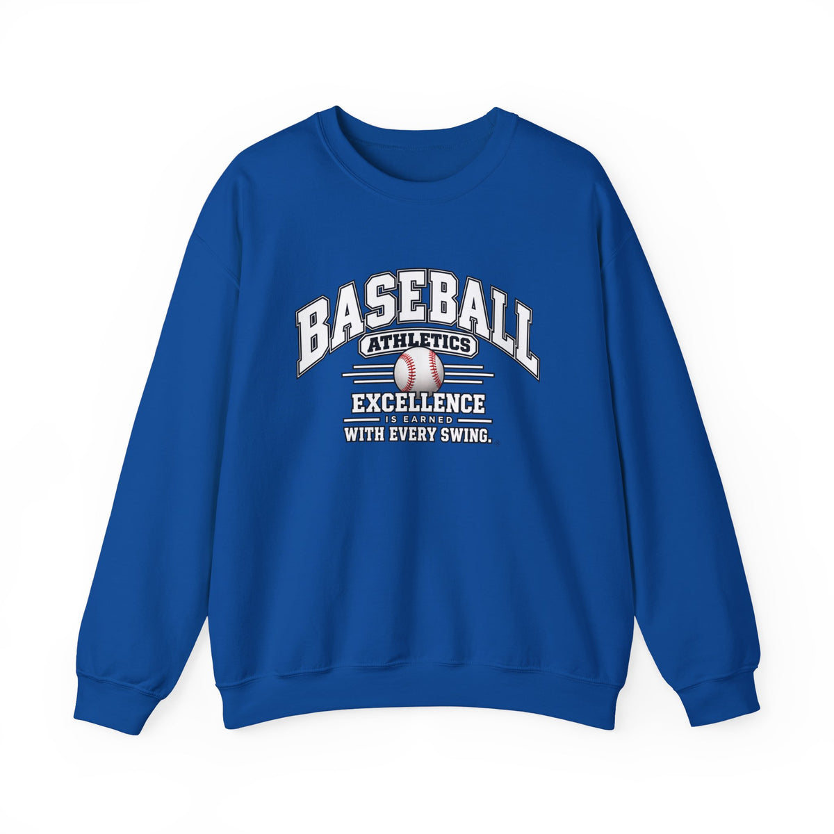 Baseball Athletics Sweatshirt | Excellence Is Earned With Every Swing | Baseball Gildan Crewneck