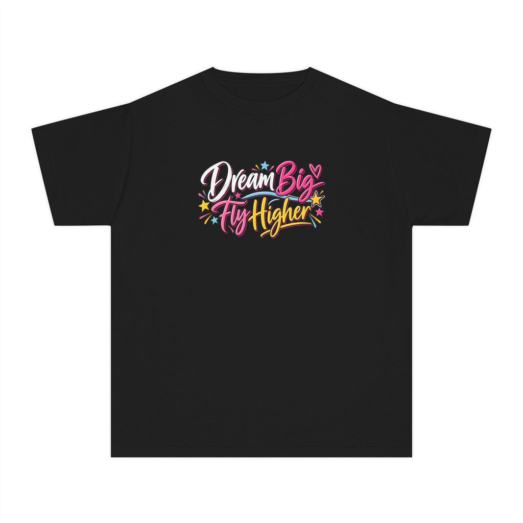 Dream Big Fly Higher Youth T-Shirt | Gymnast Gift | Girls Gymnastics Comfort Colors Youth Tee