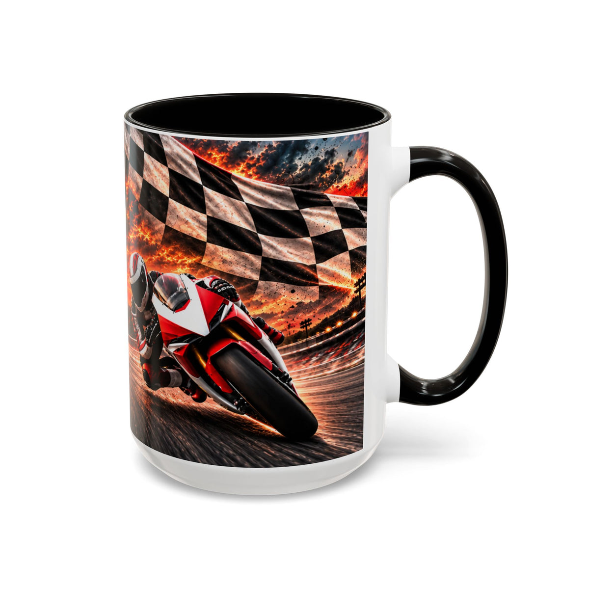 Focus - Every Corner Is an Opportunity for Greatness | 15 oz Motorcycle Racing Mug, Coffee Cup
