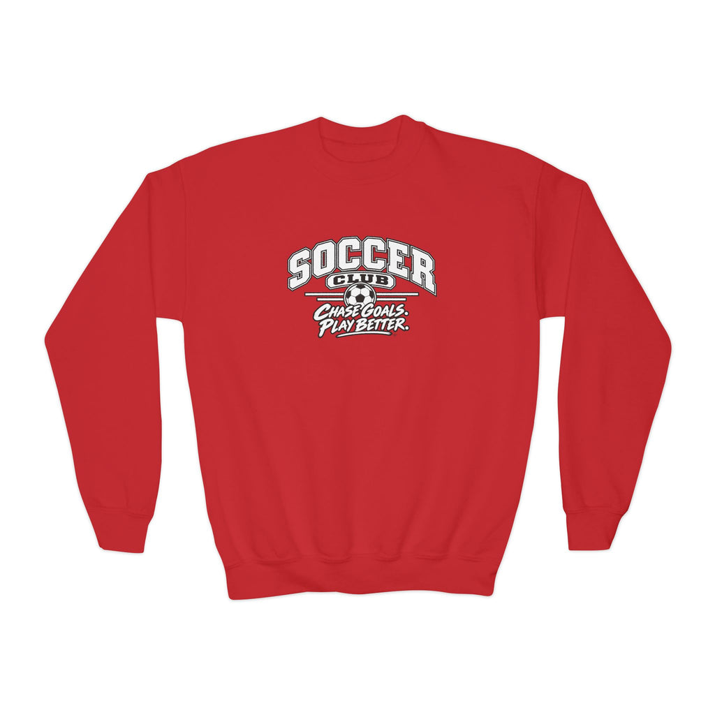 Soccer Club Youth Sweatshirt | Chase Goals, Play Better | Kids Soccer Youth Crewneck