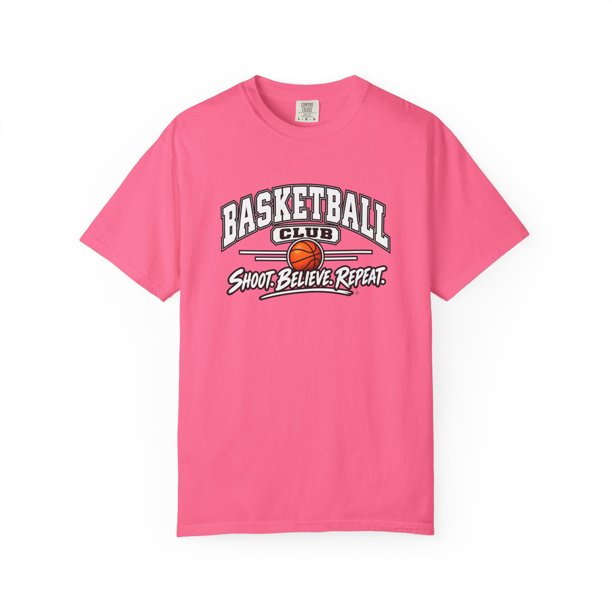 Basketball Club T-Shirt | Shoot, Believe, Repeat | Basketball Comfort Colors Tee