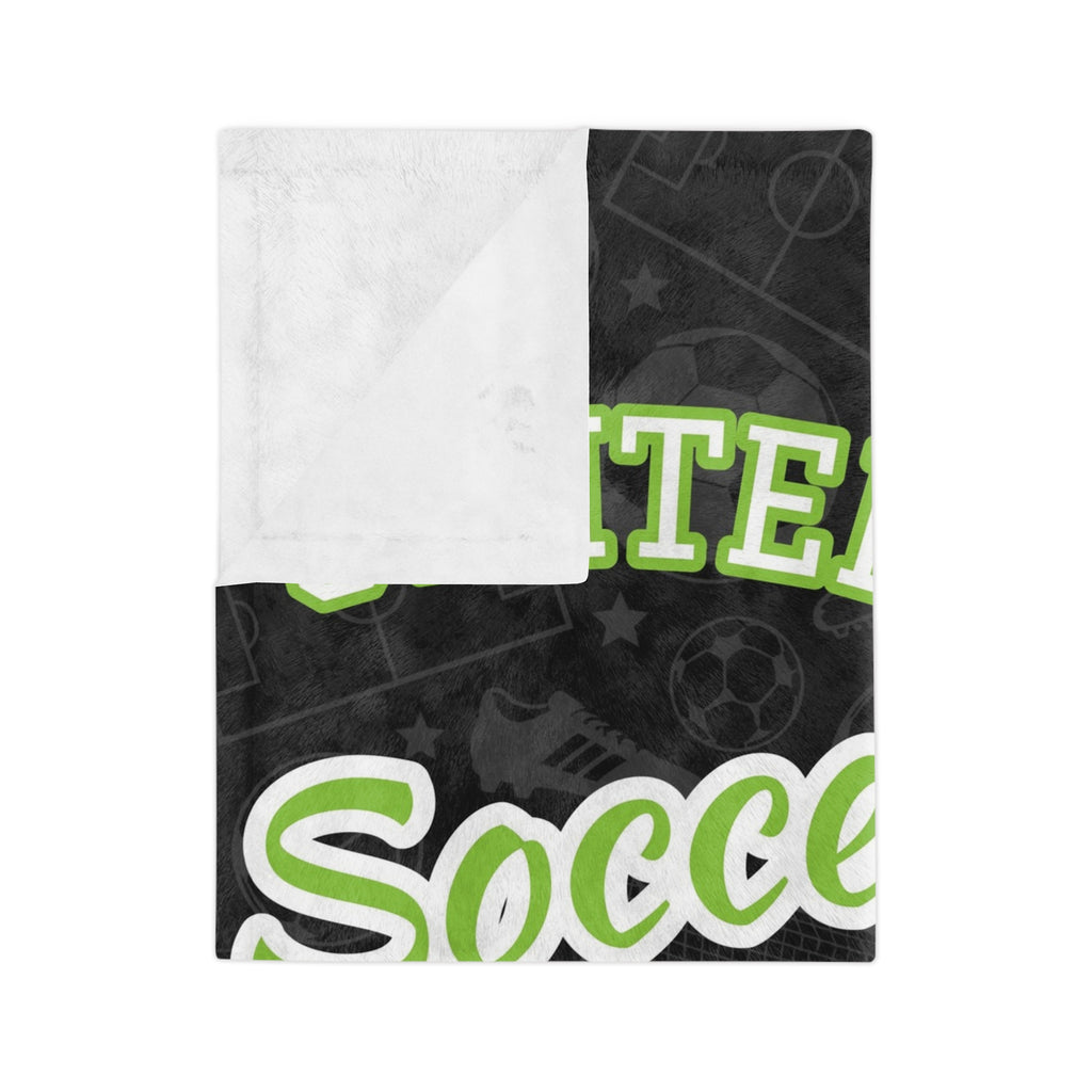 Personalized Soccer Blanket - Varsity Split Design | Custom Team Name, Number or Class Year & Player Name | Soccer Player, Senior Night Gift | Plush Throw
