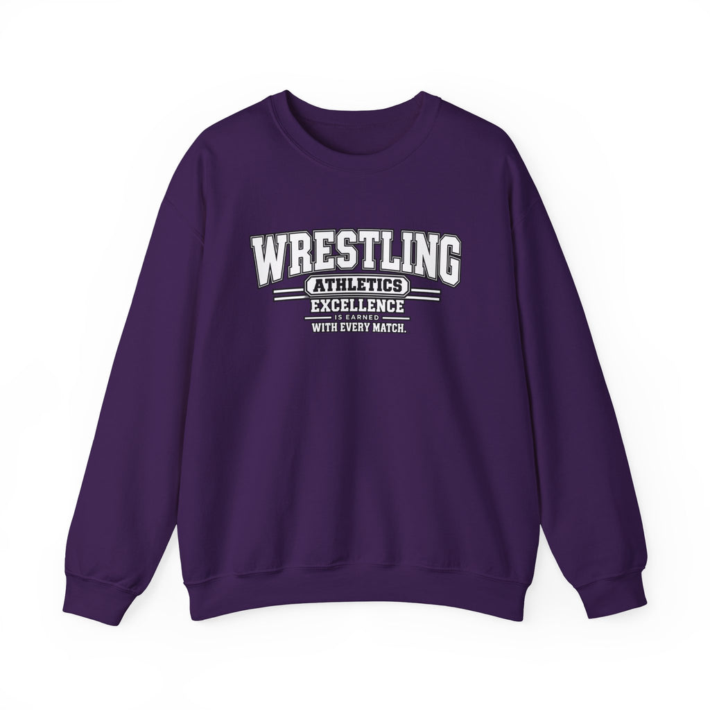 Wrestling Athletics Sweatshirt | Excellence Is Earned With Every Match | Wrestling Gildan Crewneck