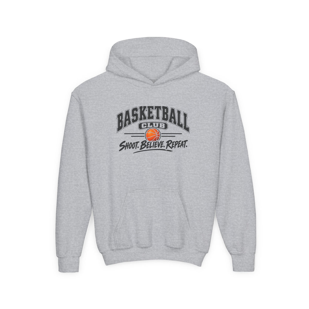 Basketball Club Youth Hoodie | Shoot, Believe, Repeat | Kids Basketball Youth Hoodie