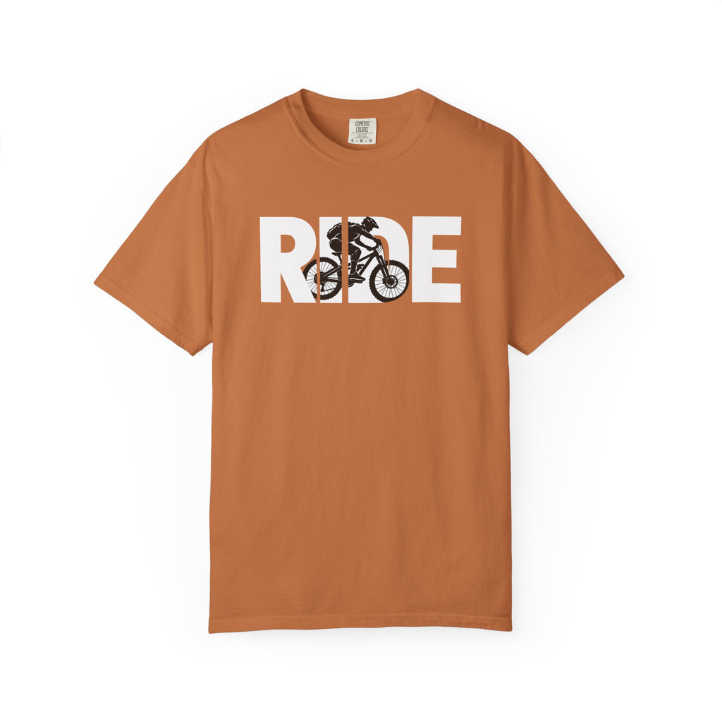 RIDE Mountain Bike T-Shirt | Mountain Biker Graphic | Comfort Colors Tee