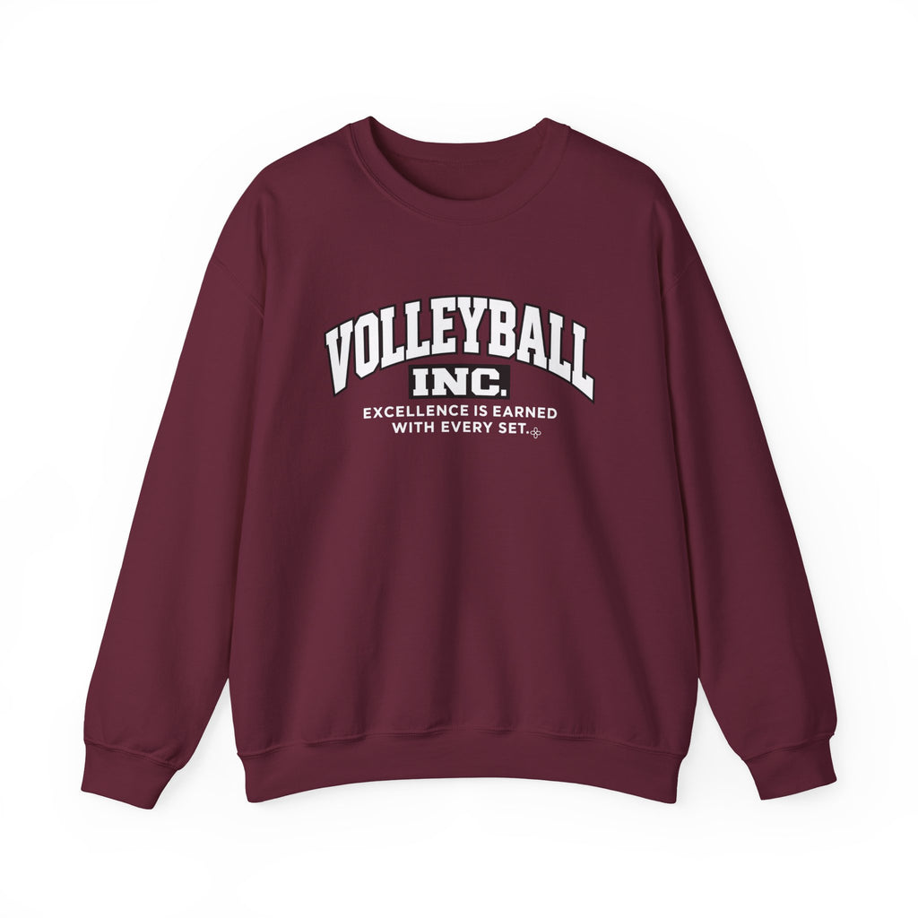 Volleyball Inc. Sweatshirt | Excellence Is Earned With Every Set | Volleyball Gildan Crewneck