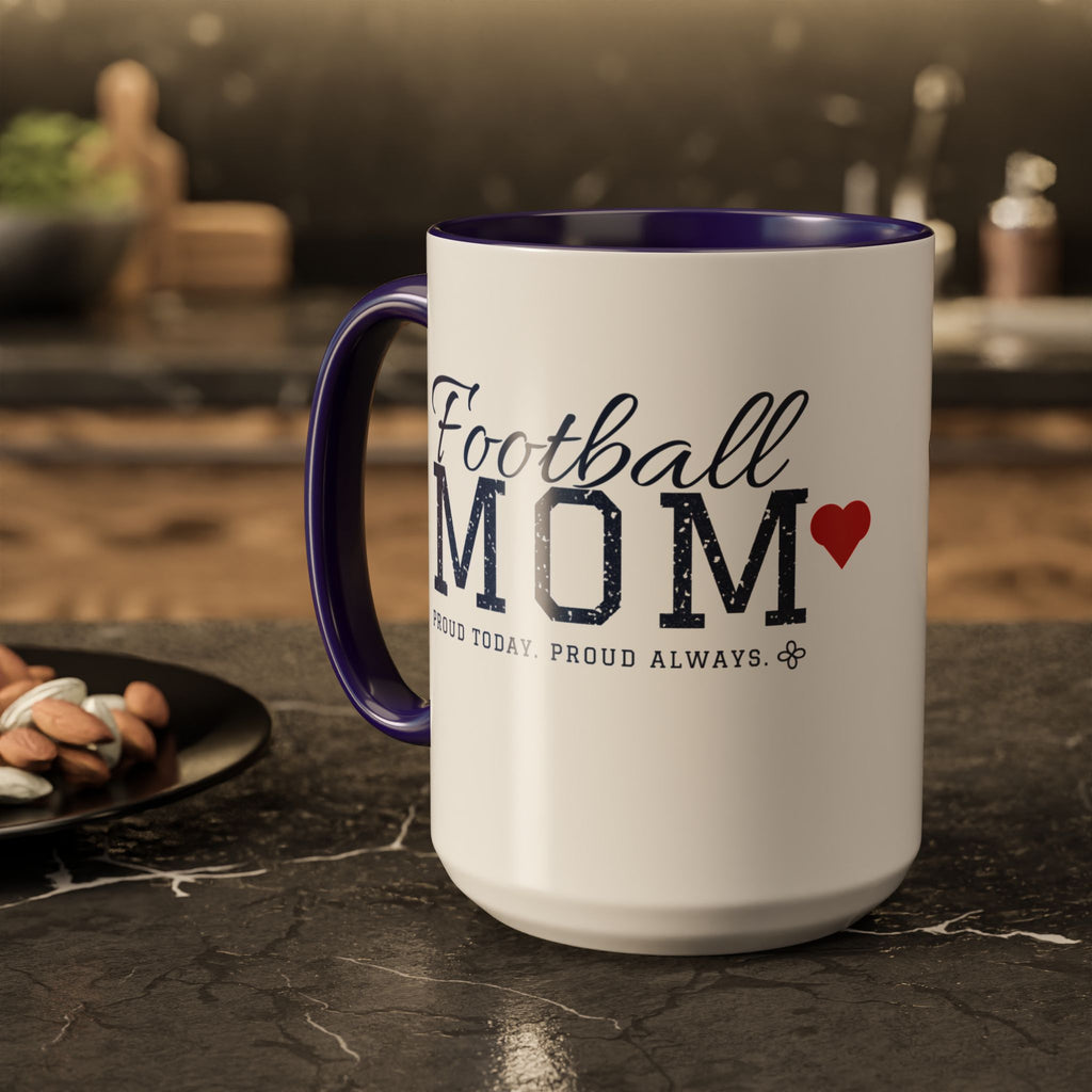 Personalized Football Mom Mug - Proud Today. Proud Always. | Custom Team Name, Number & Player Name | Football Dad, Grandma Gift | 15 oz